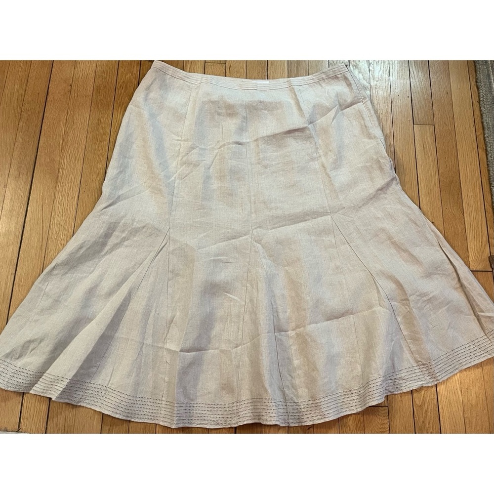 Linen Skirt Plus A-line structured